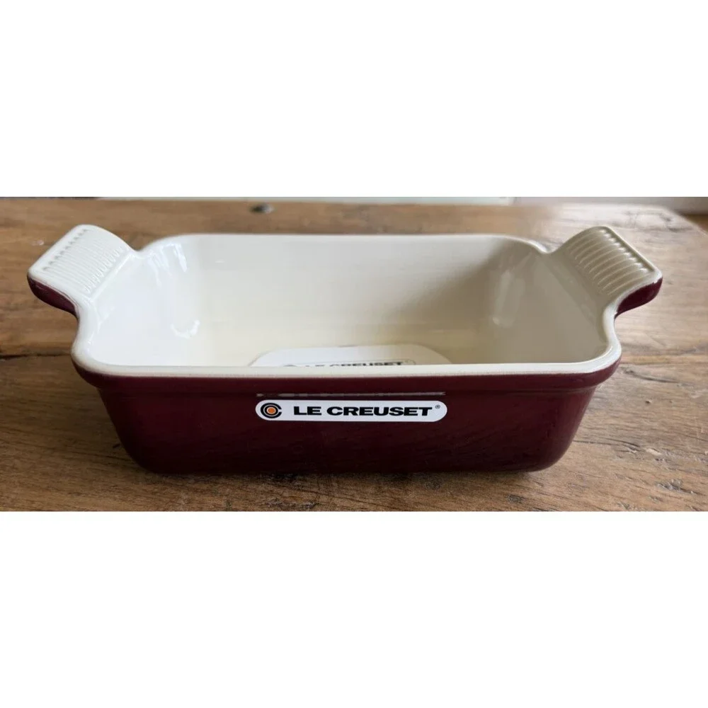 Le Creuset Stoneware Heritage Rectangular Dish 19 cm 1.1 qt Rhone Garnet NEW